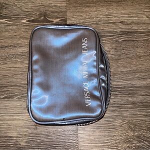 Versace Jeans Collection Metallic Gray Toiletry Bag